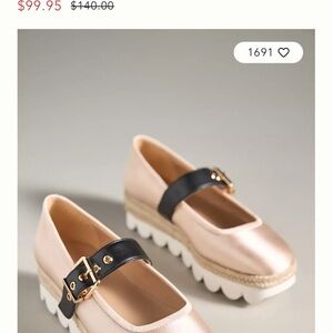 Chic Women's Mary Jane Flats with Black Strap